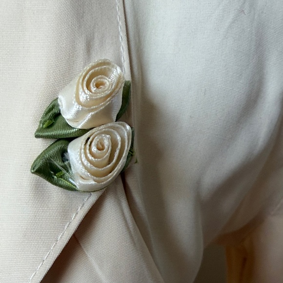 Cream Lace Back Draped Blazer Jacket Small–Medium Romantic Boho - Picture 4 of 9